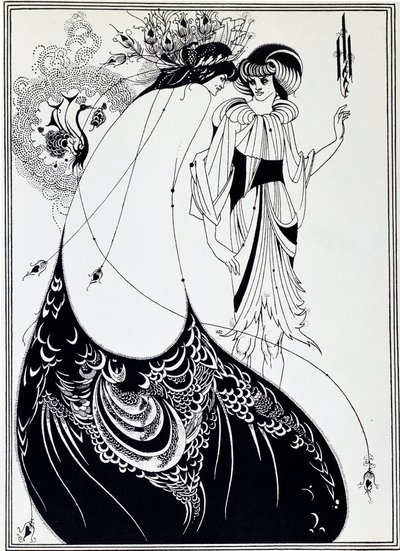 A Saia do Pavão. Ilustração de Salomé de Oscar Wilde - Desenho de Aubrey Beardsley