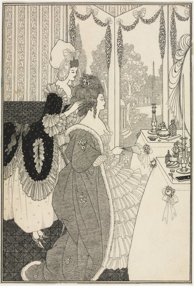The Toilet, de The Rape of the Lock de Alexander Pope, c.1895-96 (caneta e tinta) de Aubrey Beardsley