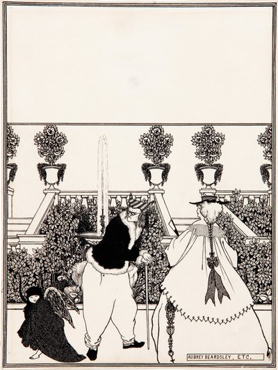 A expulsão de Cupido do jardim desenho preparatório para o design da capa de &39;The Savoy&39;, nº 3, julho de 1896 de Aubrey Beardsley