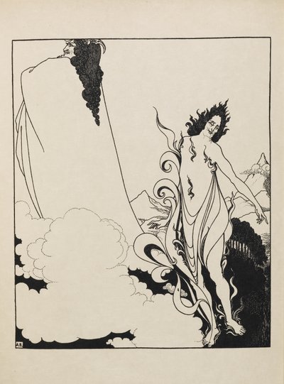 O quarto quadro do Rhinegold a partir de um livro de cinquenta desenhos de Aubrey Beardsley