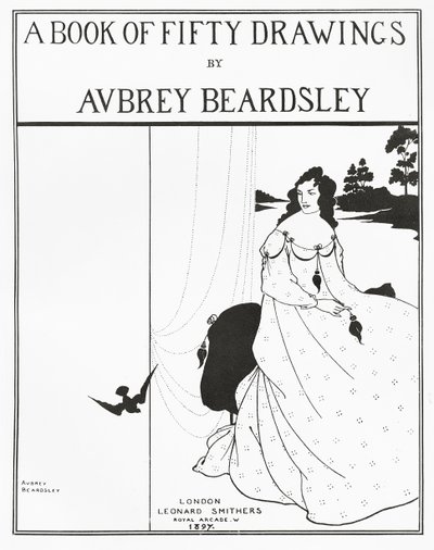 Página de título de &39;Um livro de cinquenta desenhos&39;, 1897 de Aubrey Beardsley