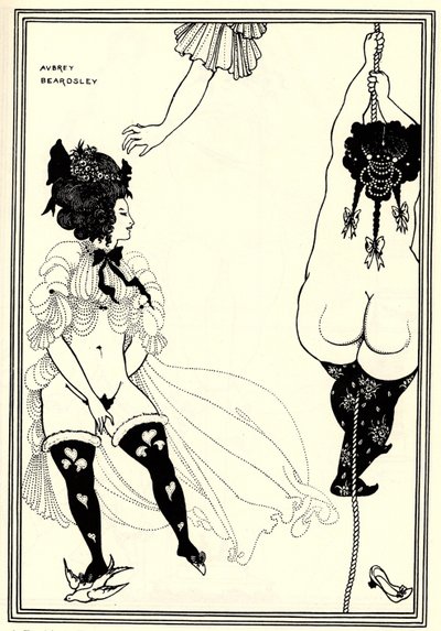 Duas mulheres atenienses em perigo. Ilustração para a Lisistrata de Aristófanes, 1896 de Aubrey Beardsley