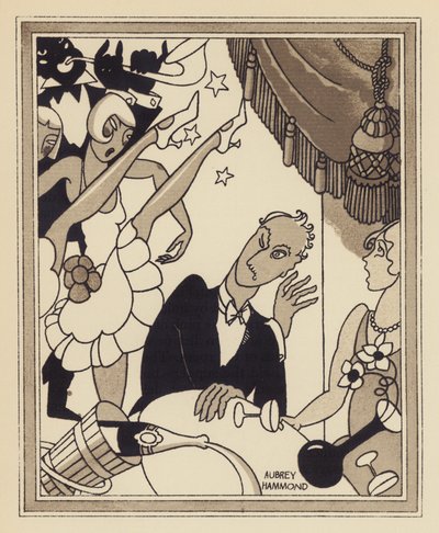 Um espectáculo de cabaré (litho) de Aubrey Hammond