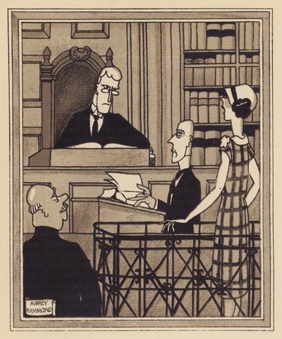 Um tribunal de polícia (lito) de Aubrey Hammond