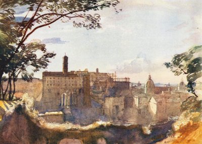 Roma: O Capitólio visto do Palatino (litografia a cores) de Aubrey Waterfield