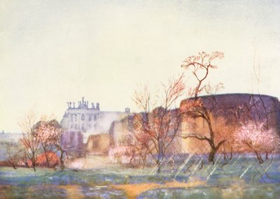 Roma: O Latrão a partir do Anfiteatro Castrense (litografia a cores) de Aubrey Waterfield