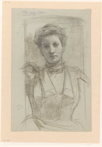 Retrato de uma mulher, metade da cara de August Allebe