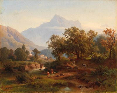 Região do Tirol do Sul - Paisagem à luz da manhã de August Behrendsen