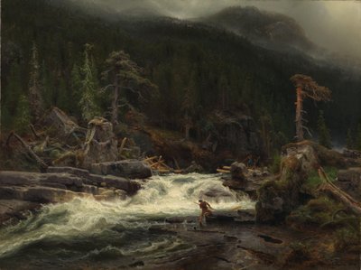 Queda de água em Telemark de August Cappelen