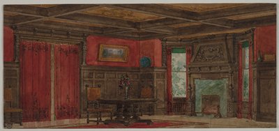 Rendering for Interior Design, por volta de 1880 a 1900. de August Frederick Biehle