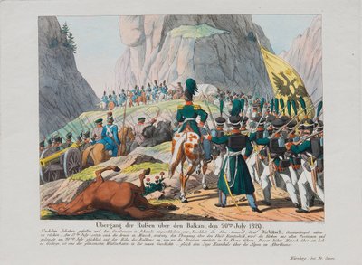 O exército do Graf Ivan Ivanovich Diebitsch atravessando os Balcãs, c. 1830 de August Friedrich Andreas Campe