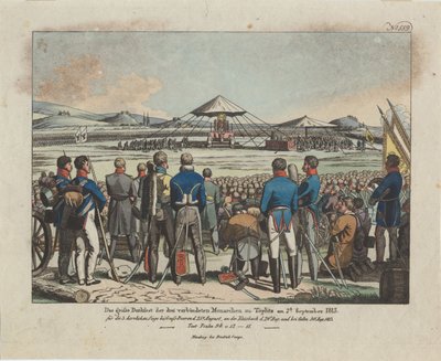 A grande festa dos três monarcas aliados em Teplitz Teplice em 2 de setembro de 1813 de August Friedrich Andreas Campe