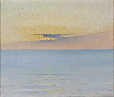 Mar no pôr do sol de August Hagborg