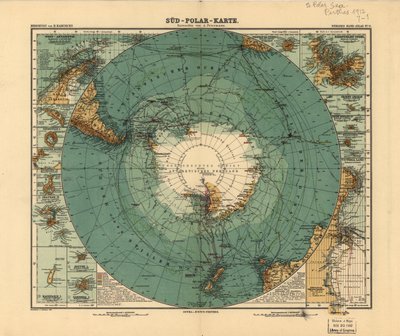 Mapa do Pólo Sul, 1912 de August Heinrich Petermann