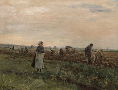 Trabalhadores no terreno (pintura) de August Jernberg