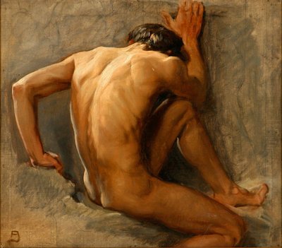 Estudo de um homem nu de August Jerndorff
