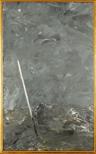 Mar tempestuoso (óleo sobre papel) de August Johan Strindberg