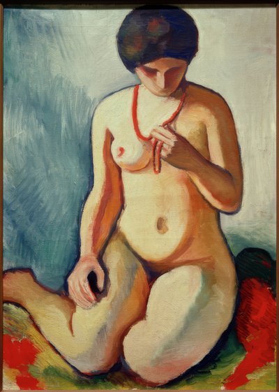 Agir com colar de coral de August Macke