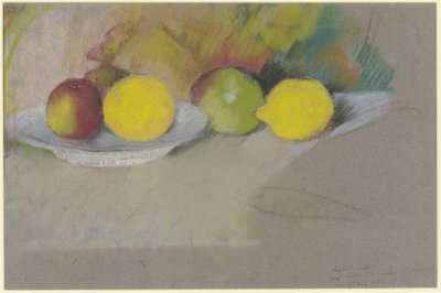 Maçãs e limões, c.1909-10 (pastel sobre papel) de August Macke