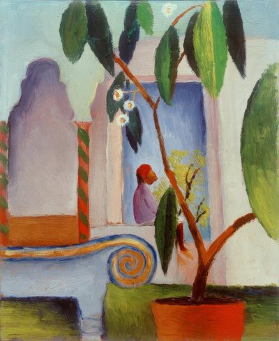 Café árabe (pequeno turco) de August Macke