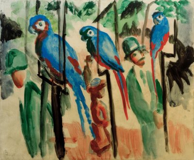 Com os papagaios de August Macke