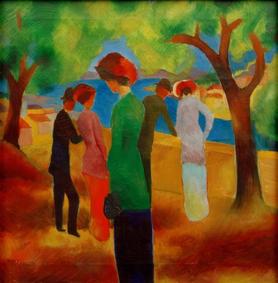 Senhora de jaqueta verde de August Macke
