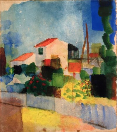A casa brilhante (1ª versão) de August Macke