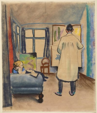 Franz e Maria Marc no estúdio de August Macke em Bonn de August Macke