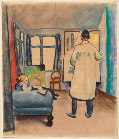 Franz e Maria Marc no ateliê de August Macke em Bona de August Macke
