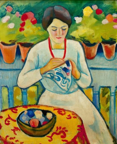 Mulher na varanda de August Macke
