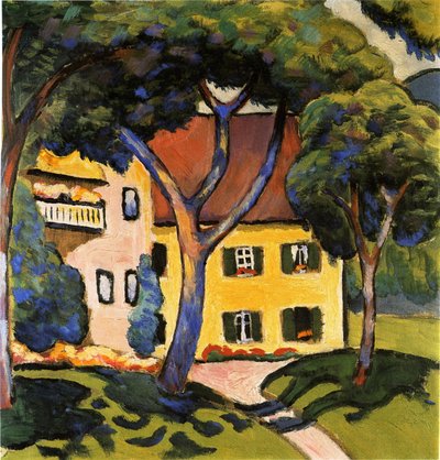Casa em Tegernsee, 1910. de August Macke