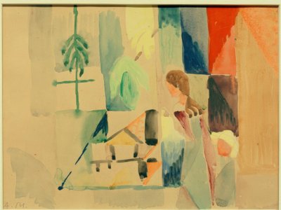 Crianças na loja de vegetais II de August Macke