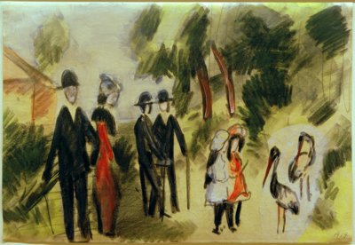 Pessoas com garças de August Macke