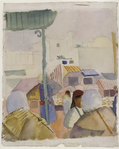 Mercado em Tunis II, 1914 de August Macke
