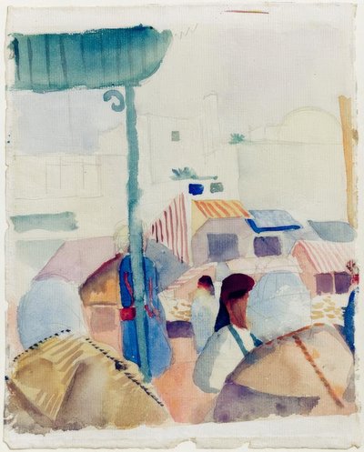 Mercado em Tunis II de August Macke