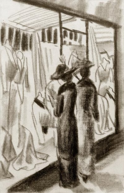 Loja de moda no arcade de August Macke