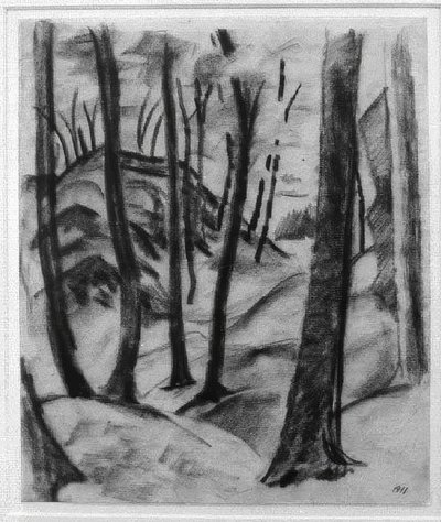 Motivo do Wolfsschlucht de August Macke