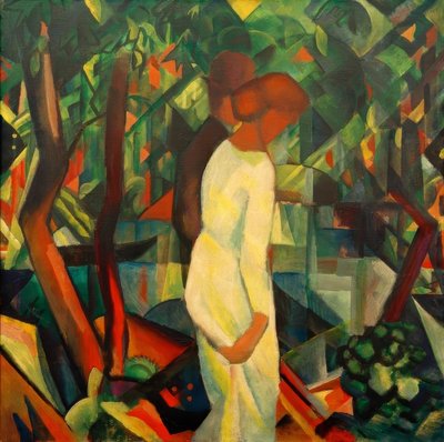 Casal na floresta de August Macke