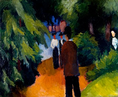 Parque com lago de August Macke