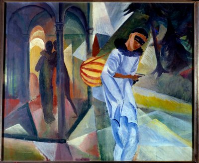 Pierrot. Pintura por August Macke (1887-1914) de August Macke
