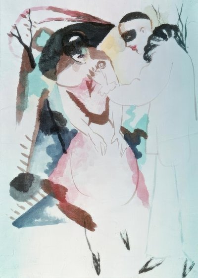 Pierrot e senhora de August Macke