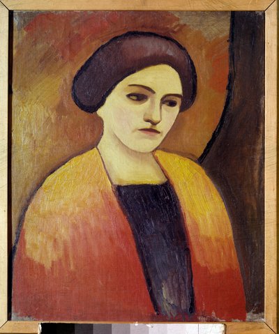 Retrato de Madame Macke, Mulher do Pintor Pintura de August Macke (1887-1914) 1911 Paris, Museu Municipal de Arte Moderna de August Macke