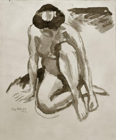Ato sentado, curvado de August Macke