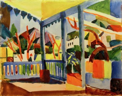 Terraço da casa de campo em St. Germain de August Macke