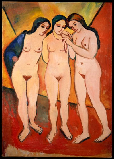 Três mulheres nuas de August Macke