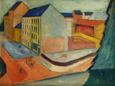 Nossa rua com pista de equitação, Bonn, 1913 de August Macke