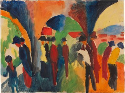 Sob os mandris de Thun (um motivo de andador). 1913 de August Macke