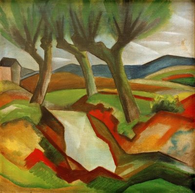 Salgueiros pelo córrego de August Macke