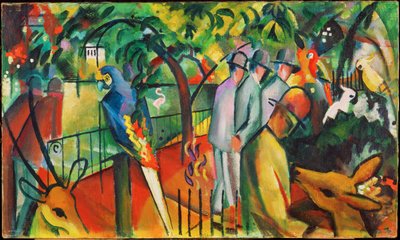 Jardim Zoológico I (pintura sobre tela) de August Macke