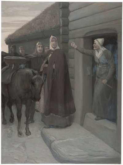 Ilustração para a «Saga de Njal» de August Malmström
